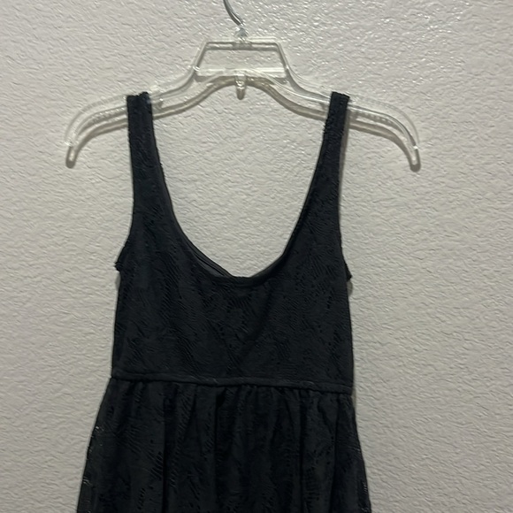 Catch My i Black Sleeveless Scoop Neck Mini Sundress Lace Flowy Party Dress Sz M - Picture 9 of 10